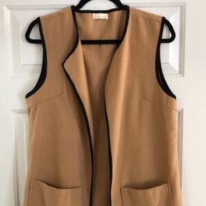 Camel Tan coloured long open vest